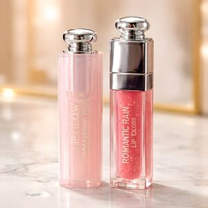 Lip Glow and Lip Gloss Set Clear/Pink